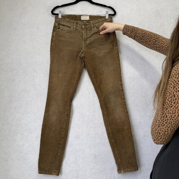 Current/Elliott Jeans Womens 27 Brown The Ankle Skinny Low Rise Corduroy - Picture 7 of 12